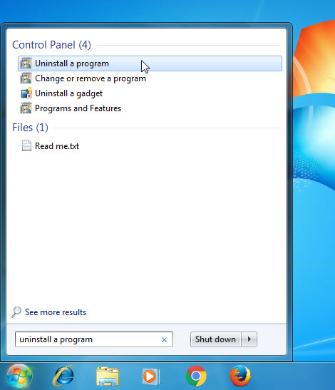  pesquisar Desinstalar um programa windows7 